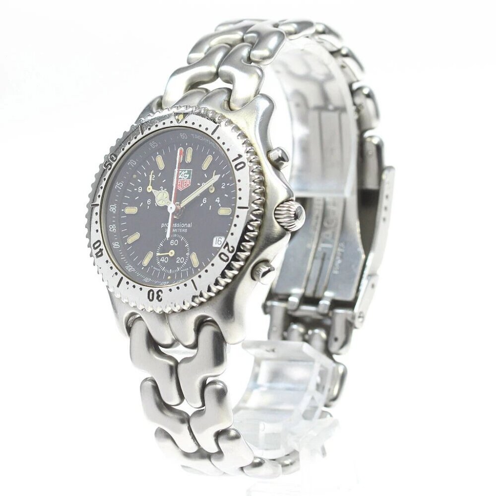 TAG HEUER S/el CG1110-0 Chronograph black Dial Quartz Men's Watch_846417